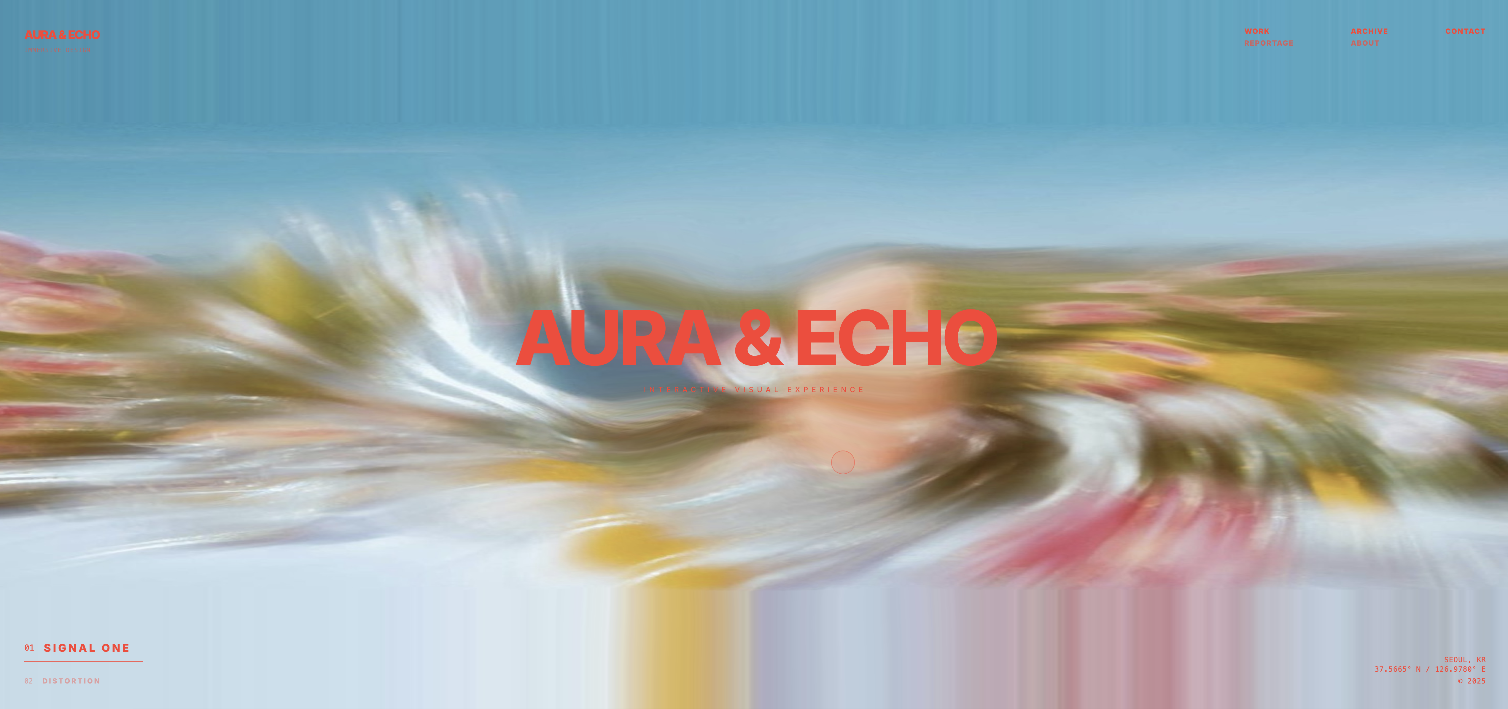 Aura & Echo 몰입형 인터랙티브 비주얼 웹 프로젝트